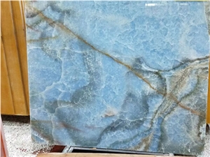 Onyx Acquamarina/Polished Blue Crystal Onyx Slab & Tiles