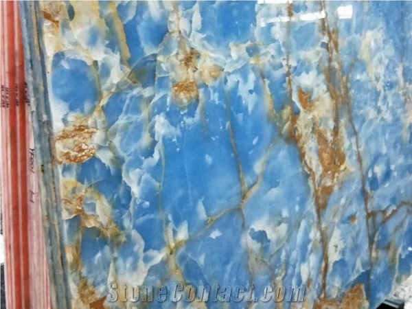 Onyx Acquamarina/Polished Blue Crystal Onyx Slab & Tiles