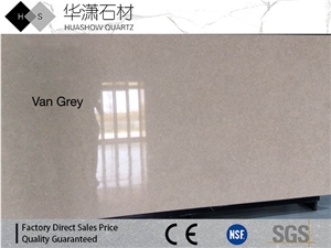Van Grey Artificial Quartz Stone Slab&Tile Size 3000x1800x2/3cm