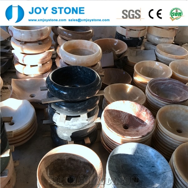 Beautiful Red Wash Basin Marble Stone Factory on Hot