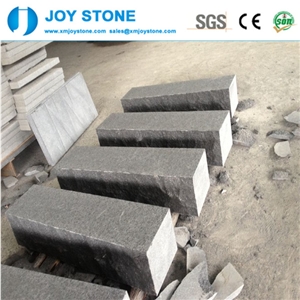China Fuding Black Basalt Absolute Pearl Granite Flamed Steps Treads