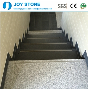 G654 Black Polished Granite Stairs Steps with Anti Slip Beveled Edge