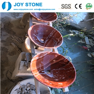 Red Marble for Bathroom Wash Basin Stone Product