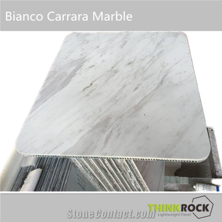Bianco Cararra White Marble Honeycomb Coffee Table Top