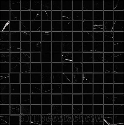 Black Nero Marquina Marble Mosaic for Bathroom Wall Tiles