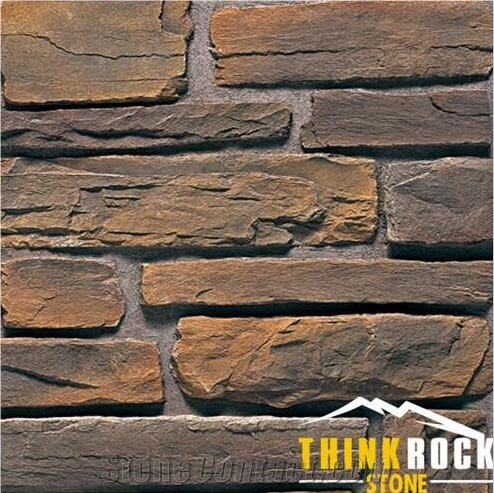 Brown Cultured Art Stone for Decoration Wall Cladding Tile