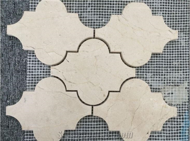 Cream Marfil Marble Mosaics for Flooring Tiles