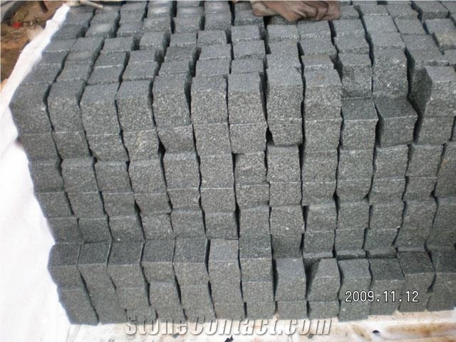 G612 Zhangpu Granite Cobblestone Paving Stone Cube Stone