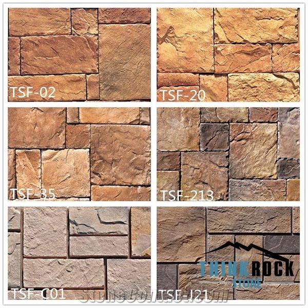 Multicolor Castle Stone Veneer Faux Rock for Exterior Wall Panels