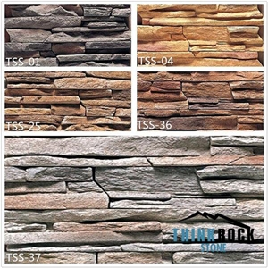 Multicolor Wide Reef Ledge Stone Thick Reef Stacked Stone Panels