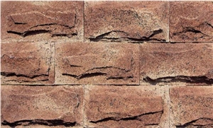 Professional Red Mushroom Cultural Landscape Stone Brick Wall Panel