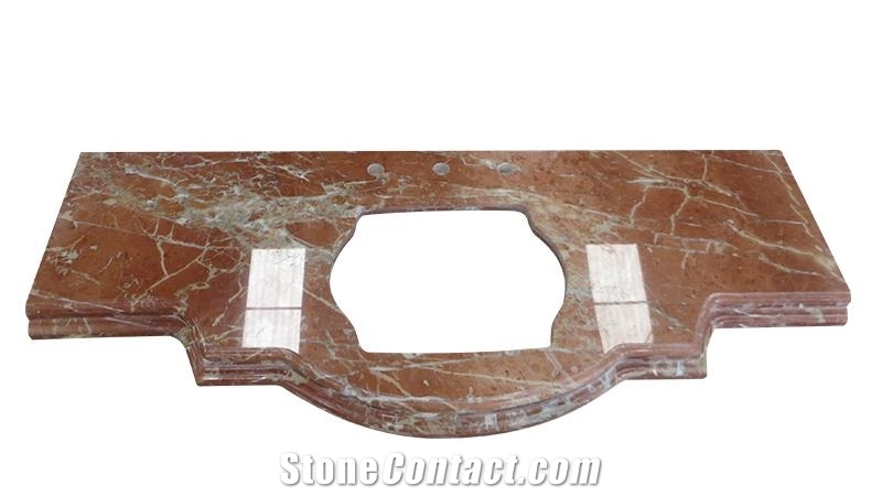 Red Marble Stone Bathroom Countertop