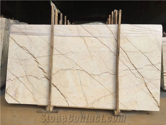 Sofitel Gold Marble Slab Tile Sofitel Beige Marble for Floors