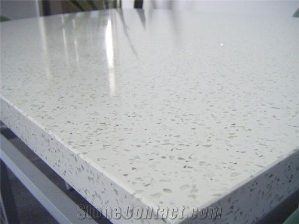 White Artificial Quartz Stone For Countertops Kitchen Tops From