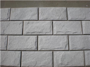 White Quartz Mushroom Stone Brick Wall Background Cladding Tile