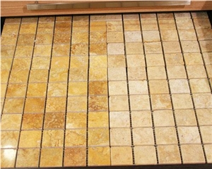 Yellow Travertine Mosaic for Kitchen Backsplash or Bathroom