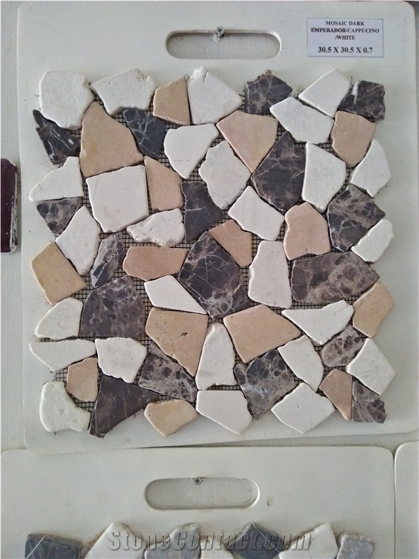 Chipped Marble Mosaic Glued On Net