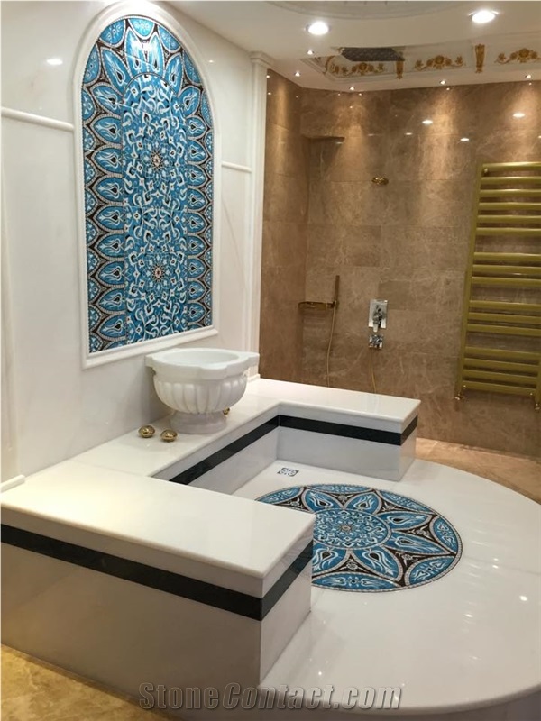 White Marble Turkish Bath Design From, Turkish Bathroom Tiles