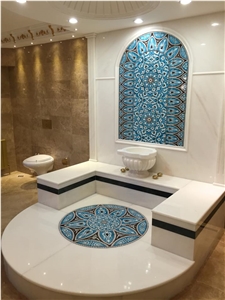 White Marble Turkish Bath Design