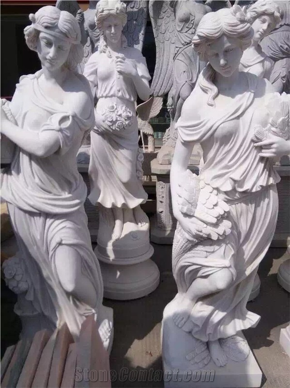Angel Sculptures,Women Sculptures,Marble Statues,White Marble Statues