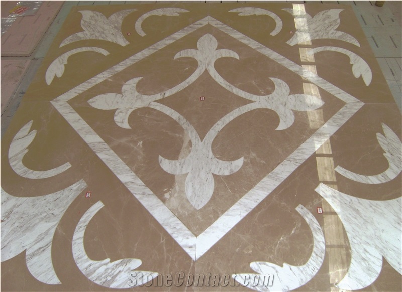 Waterjet Pattern,Marble Floor Waterjet,Marble Carpet Medallions