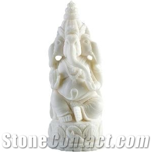 Ganpati White Marble Statues