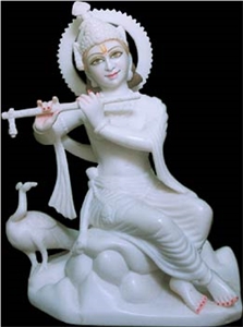 Krishna G Makarana White Marble Statues