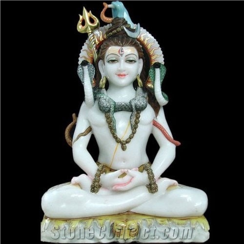 Makarana White Marble Shiv Statue