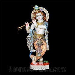 Marble Krishna with Flute Statues