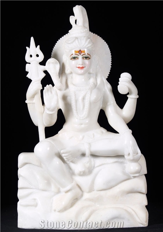 White Makrana Marble Mahadev Statues