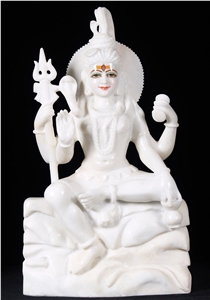 White Makrana Marble Mahadev Statues