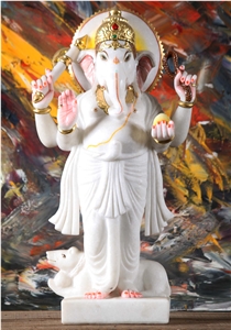 White Marble Ganesh God Statues