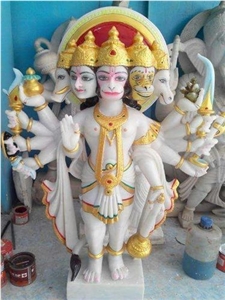 White Marble Punchmukhi Hanuman Statues