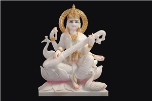 White Marble Saraswati Mata Statues