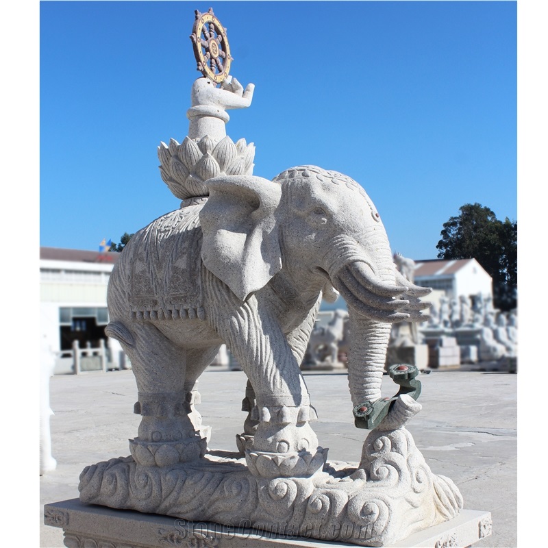 Factory Wholesale Stone Carving Elephant Sculpture