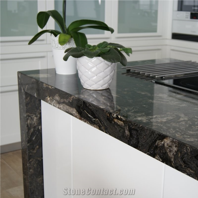 Black Cosmic Granite Kitchen Counter Top