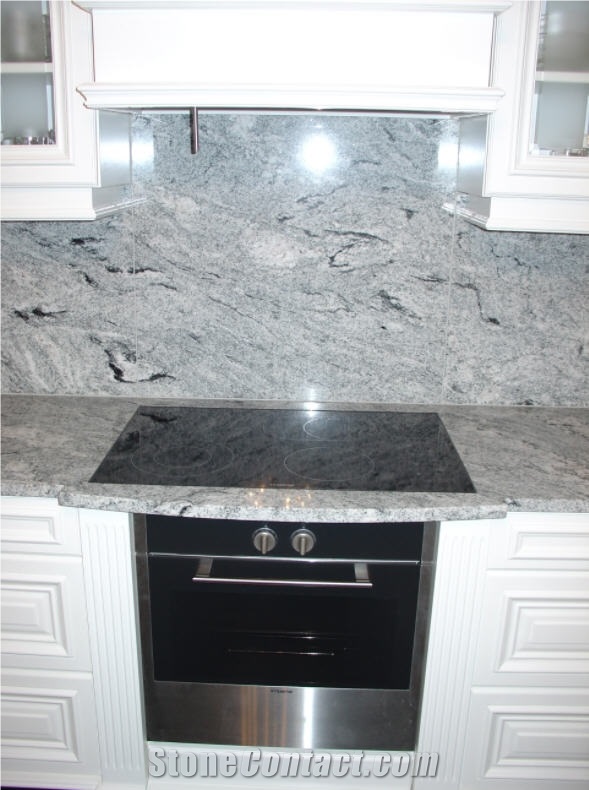Viskont White Granite Custom Design Kitchen Counter Top