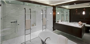 Calacatta Michelangelo, Carrara, Marron Imperial Residential Bathroom
