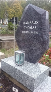 Modern Tombstone from Orion Granite with Stainless Steel Cross