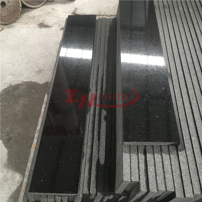 Platinum Black Granite Water Jet Surface Tile 4 Different Finish