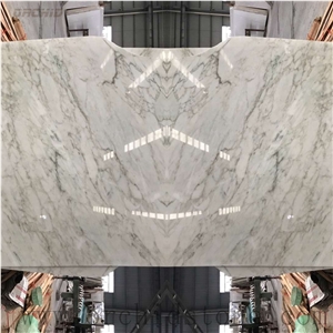 New Bianca Carrara Arabescato Marble Jumbo Slabs Bookmatch for Walling