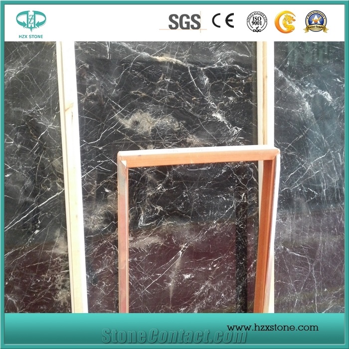 Italian Nero Portoro Marble Slabs, Italy Black Marble Wall Coving, China Portoro Black Marble Slabs & Tiles