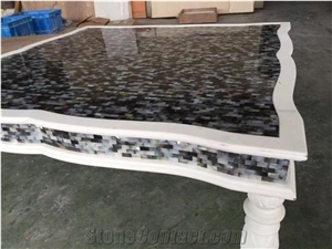 Inlayed Brown Mother Of Pearl Tabletops