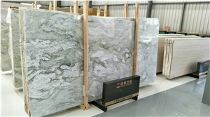 China Blue Sea Marble Ice Green Jade Polished Slabs Tiles Hotel Lobby
