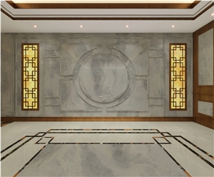 Erhai White Marble Black Vein Transmit Light Wall Background Tile