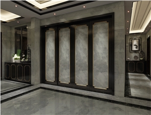 Erhai White Marble Black Vein Transmit Light Wall Background Tile