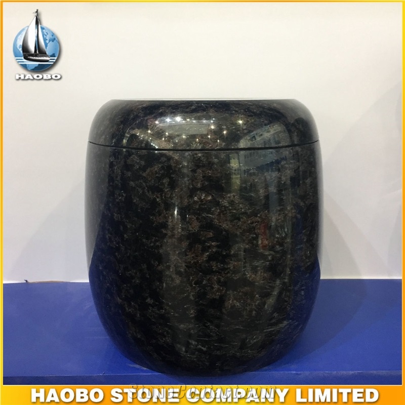 High Quality Black Granite Cremation Urns for Wholesale