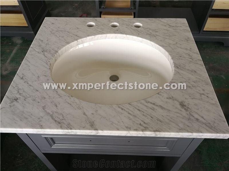Bianco Carrara Marble Bathroom Vanity Tops 22 X24