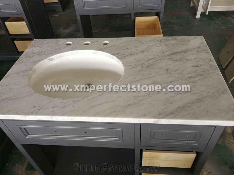 Bianco Carrara Marble Bathroom Vanity Tops 22 X24