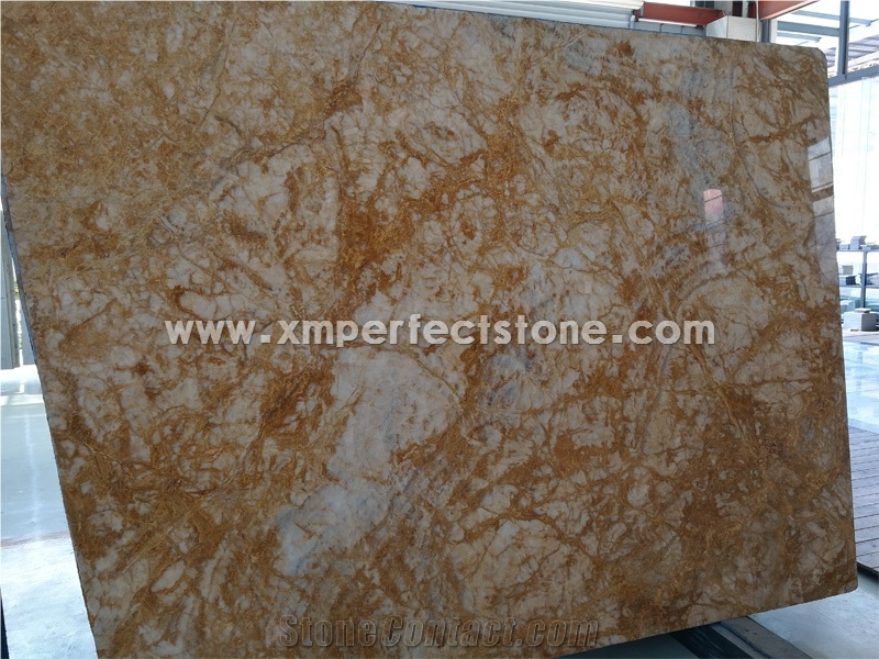 Golden Marble New Block,Import Gold Marble with Yellow Veins